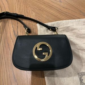 New Gucci mini blondie black leather - with extra web strap